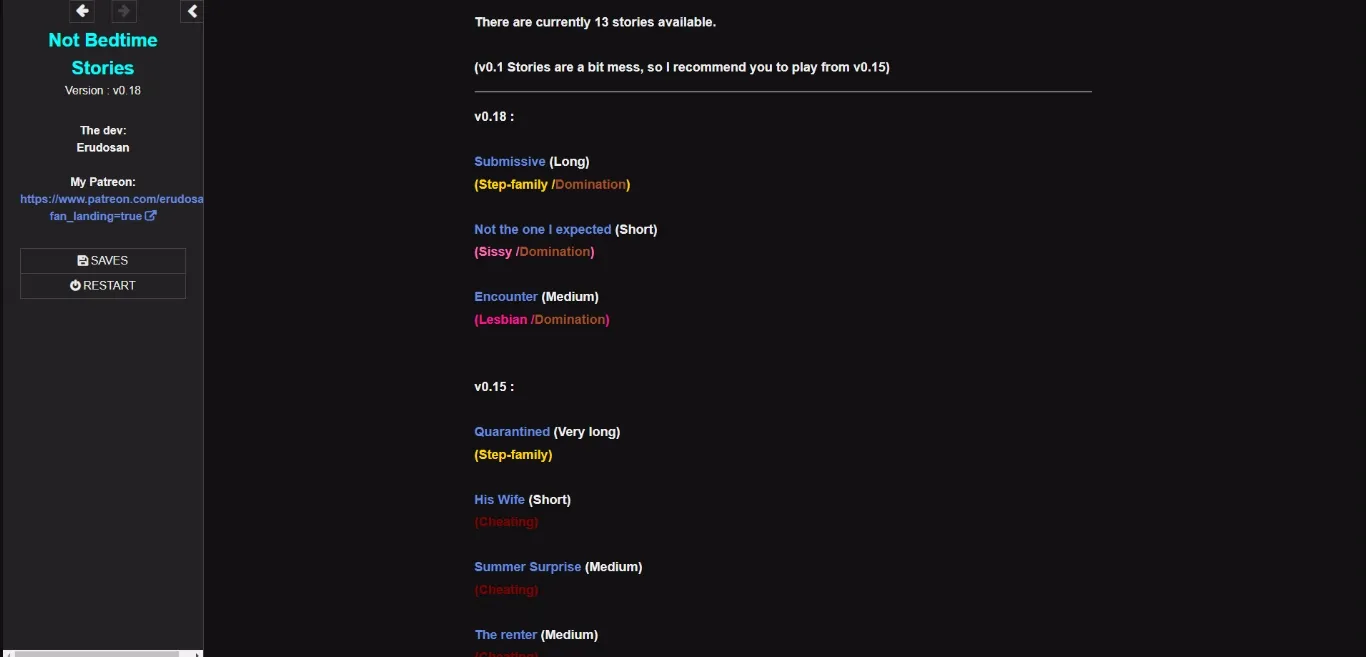 HTML Abandoned Not Bedtime Stories [v0.18] [Erudosan] | Free Adult Games