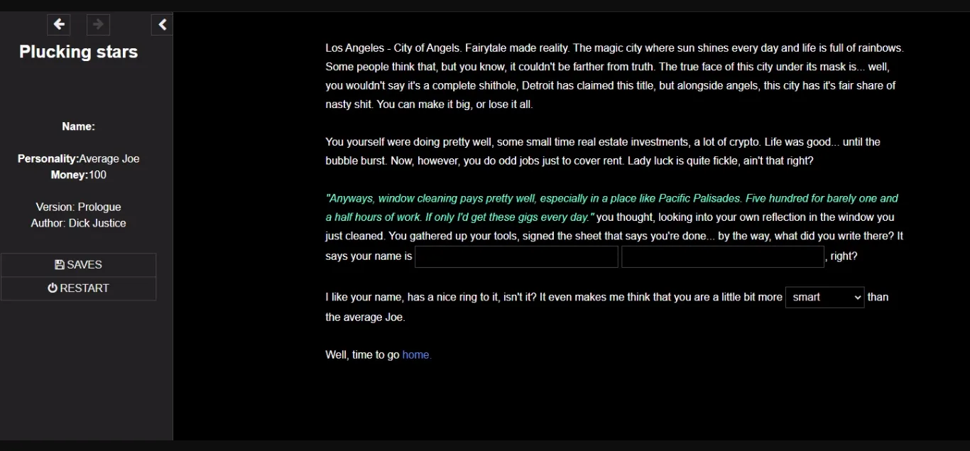HTML Abandoned Plucking Stars [Prologue] [DickJustice] | Free Adult Games
