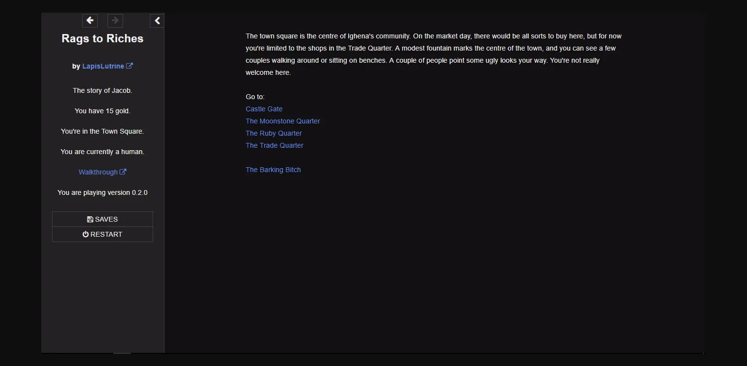 HTML Abandoned Rags to Riches [v0.4.0] [LapisLutrine] | Free Adult Games