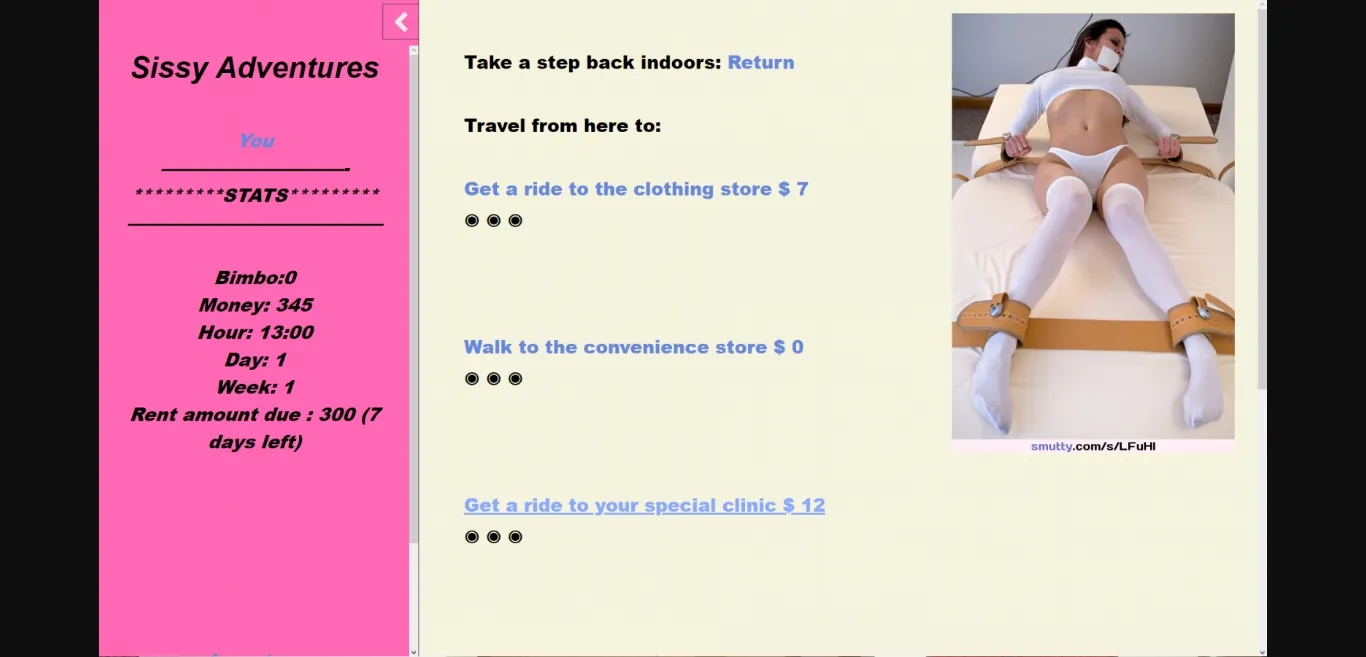HTML Abandoned Sissy Adventures [v2.5] [OdetoComplex] | Free Adult Games