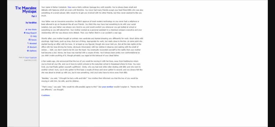 HTML Abandoned The Masculine Mystique [0.9.7a] [barabbas] | Free Adult Games