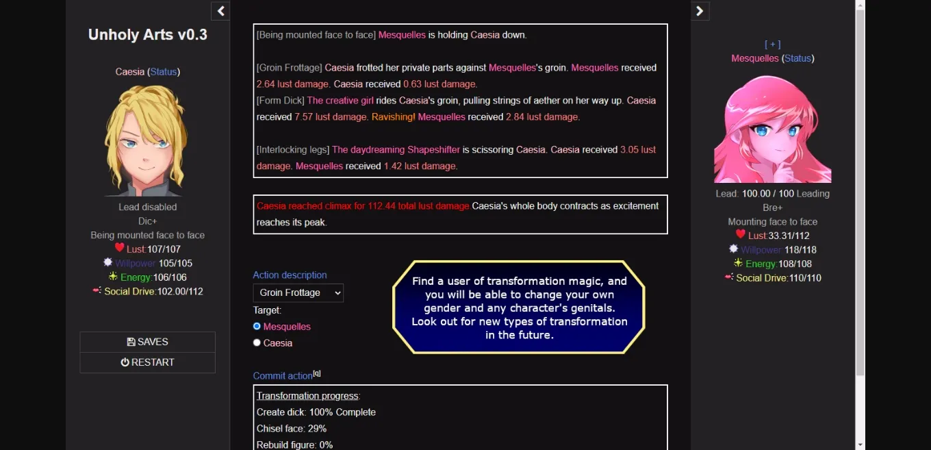 HTML Abandoned Unholy Arts [v0.4.6] [Deep Interactivity] | Free Adult Games