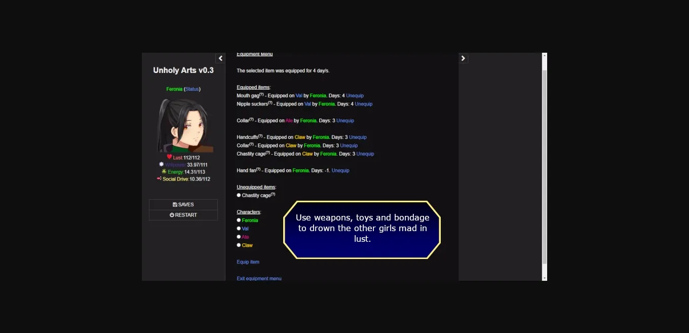 HTML Abandoned Unholy Arts [v0.4.6] [Deep Interactivity] | Free Adult Games