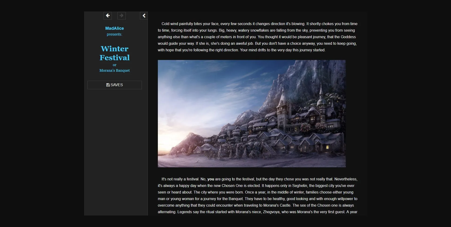 HTML Abandoned Winter Festival or Morana's Banquet [v1.1.0] [By MadAlice] | Free Adult Games