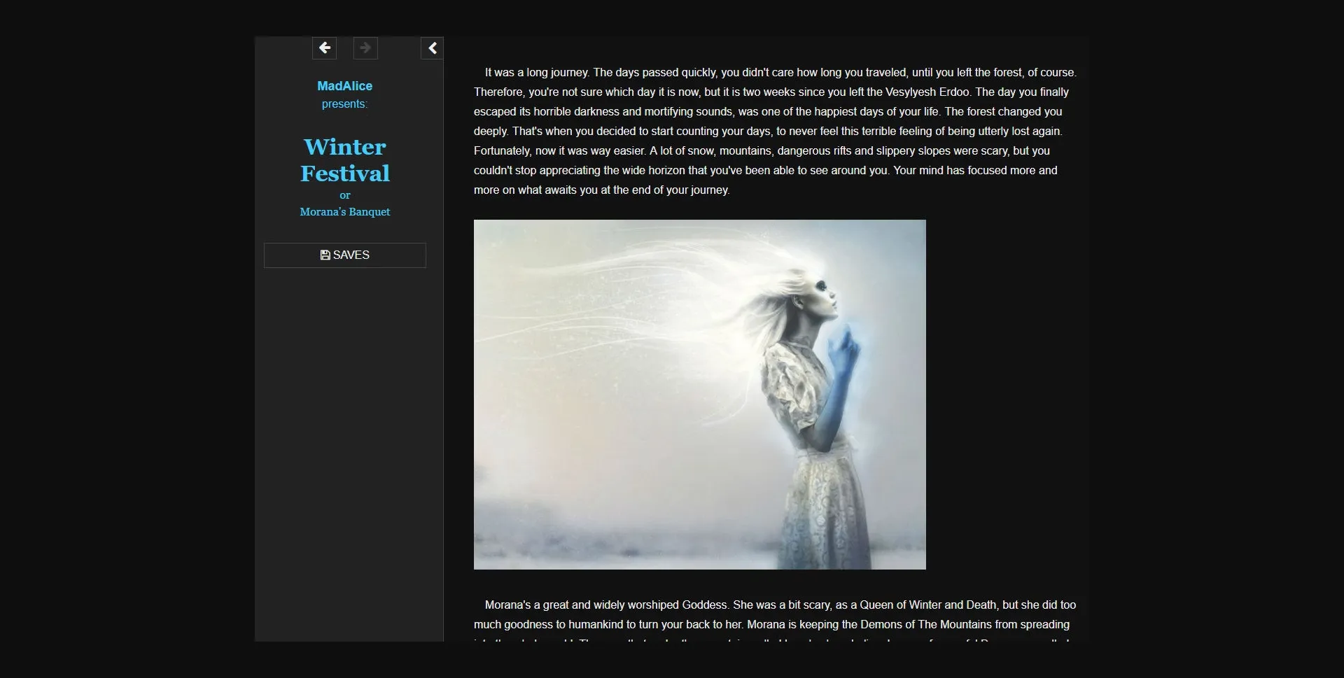 HTML Abandoned Winter Festival or Morana's Banquet [v1.1.0] [By MadAlice] | Free Adult Games