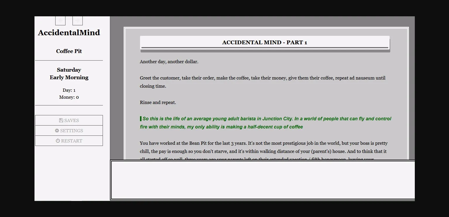 HTML Accidental Mind [v3.6 Alpha] [Myscra] | Free Adult Games