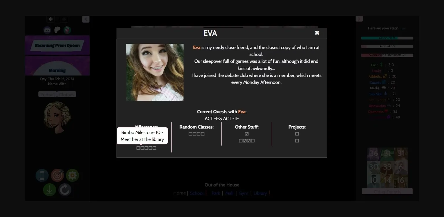 HTML Becoming Prom Queen [v0.7.0] [The Nook Erotica] | Free Adult Games