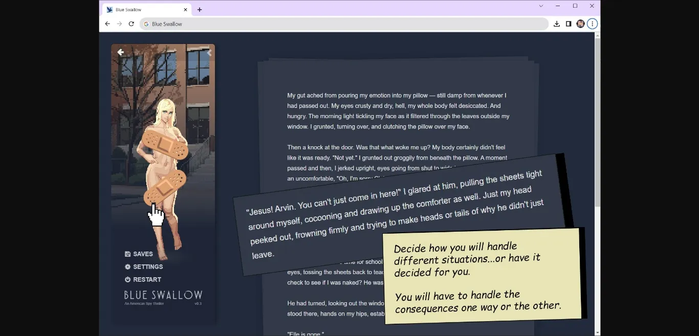 HTML Blue Swallow [v0.9.1.1] [Blue Swallow] | Free Adult Games