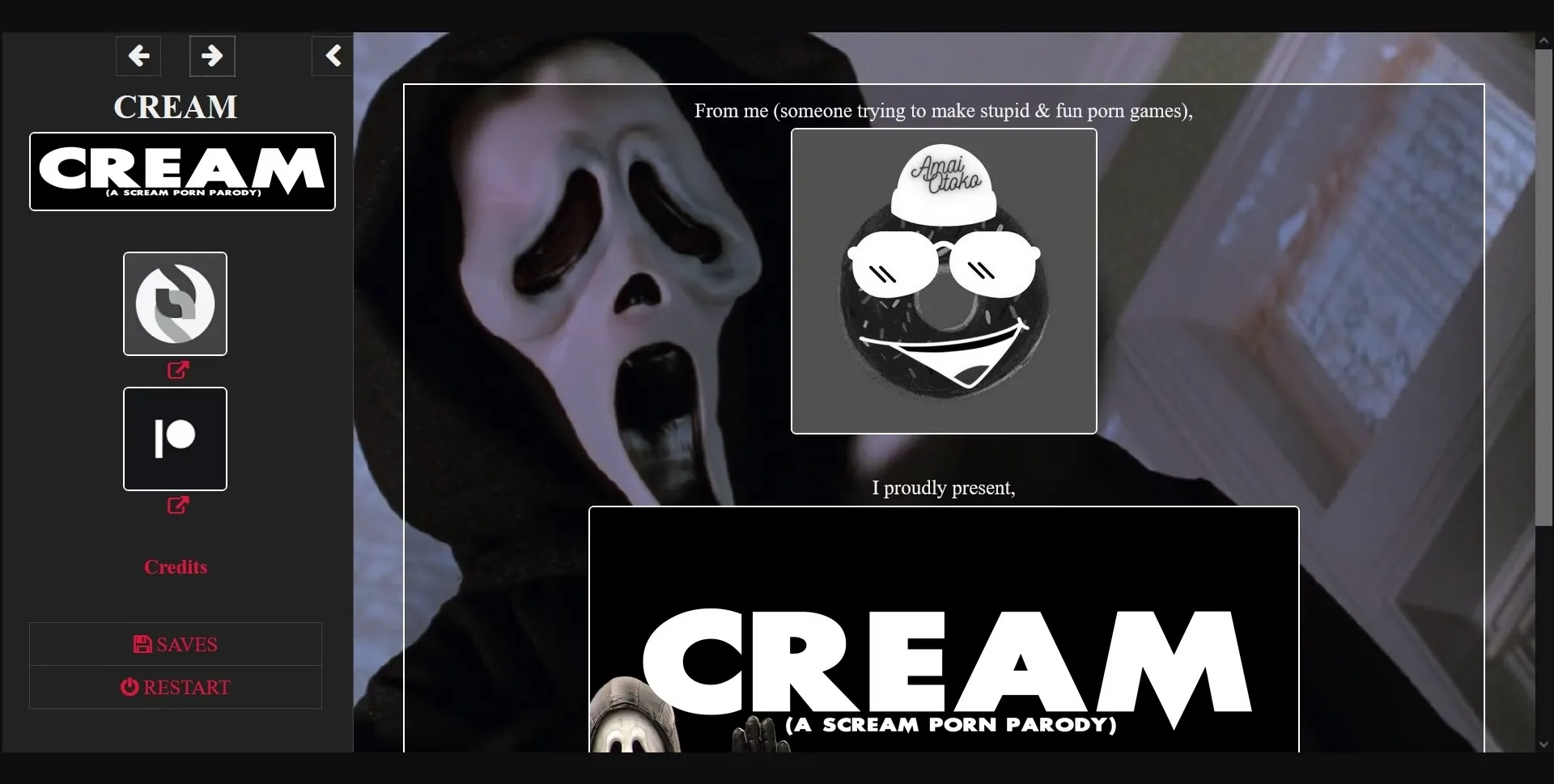 HTML Completed Cream - A Scream Porn Parody [Final] [Amai Otoko] | Free Adult Games