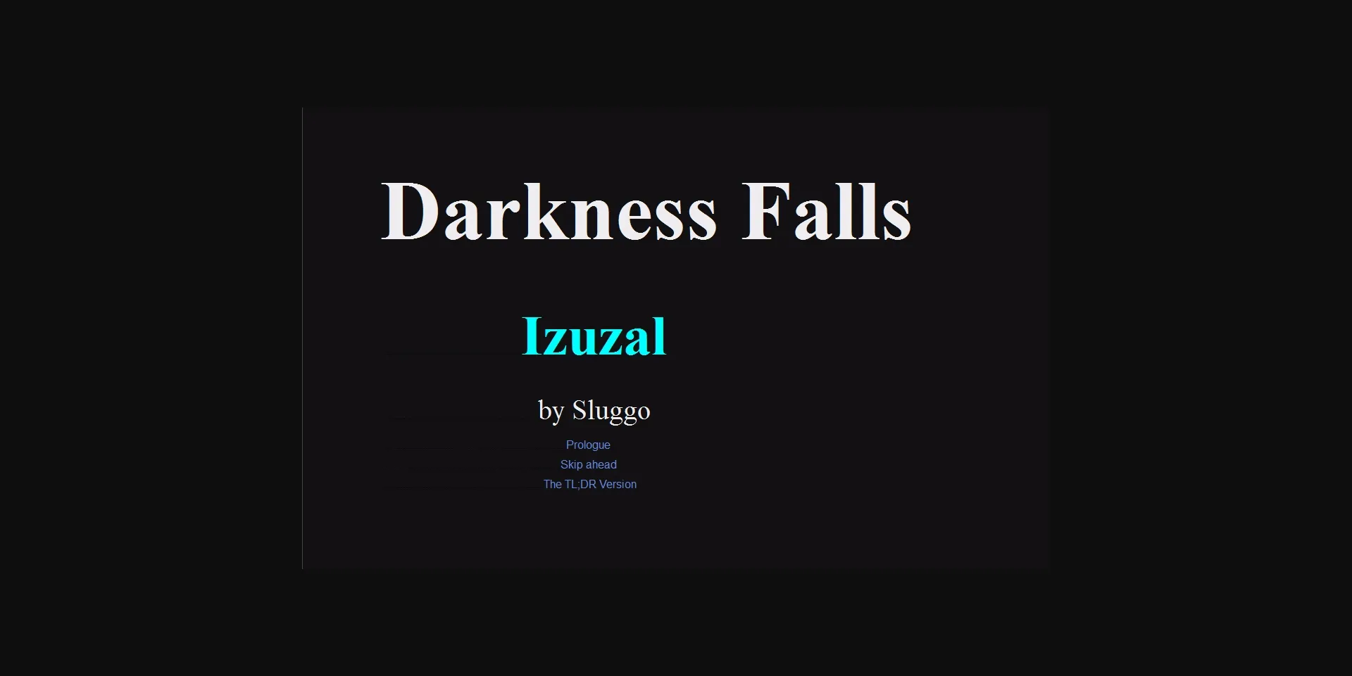 HTML Completed Darkness Falls  Izuzal [Final] [Sluggo] | Free Adult Games