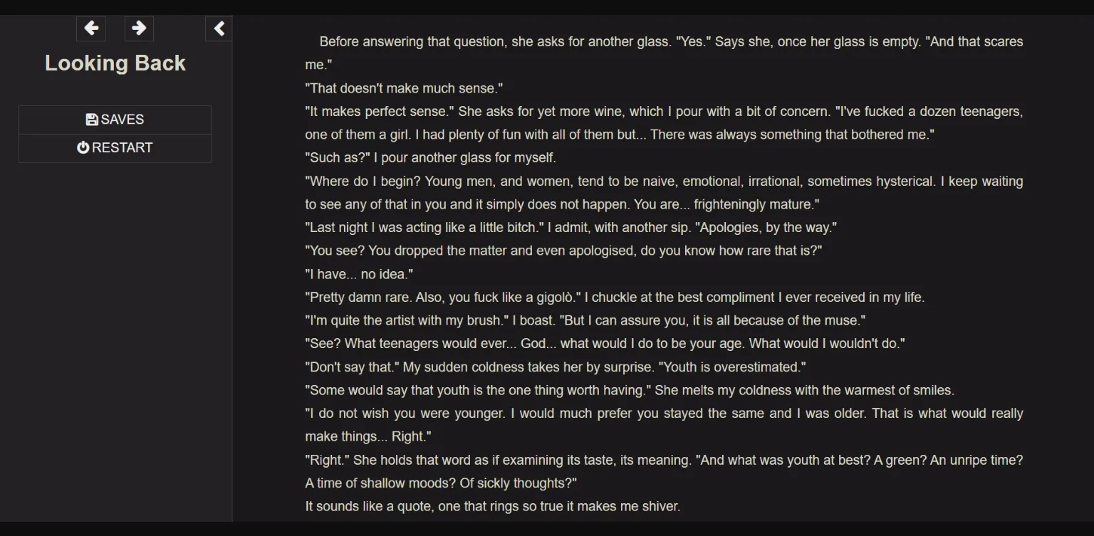 HTML Completed Looking Back [v1.1] [Nobody Cares] | Free Adult Games