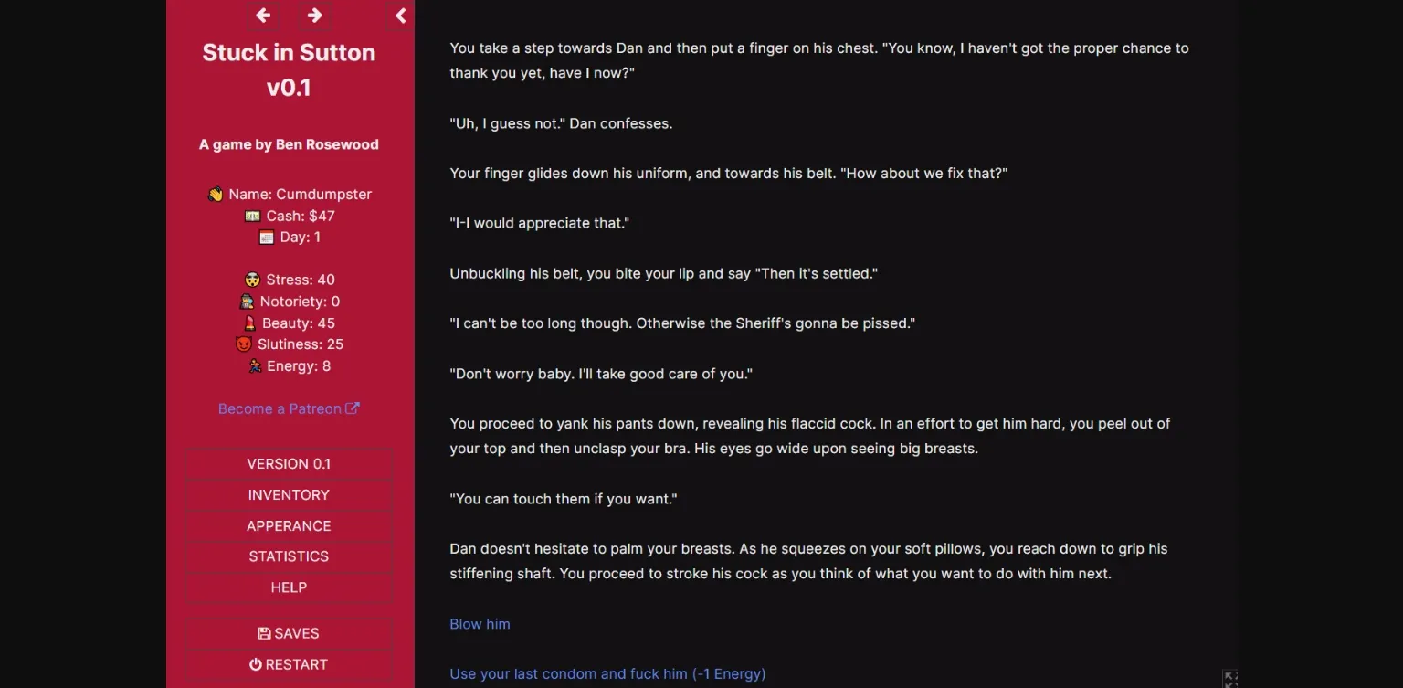 HTML Completed Stuck in Sutton [v1.1c] [Ben Rosewood] | Free Adult Games