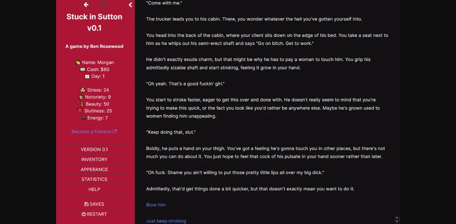 HTML Completed Stuck in Sutton [v1.1c] [Ben Rosewood] | Free Adult Games