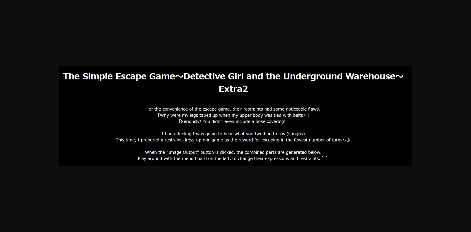 HTML Completed The Simple Escape Game ~Detective Girl and the Underground Warehouse~ [Final] [TripleQ] | Free Adult Games