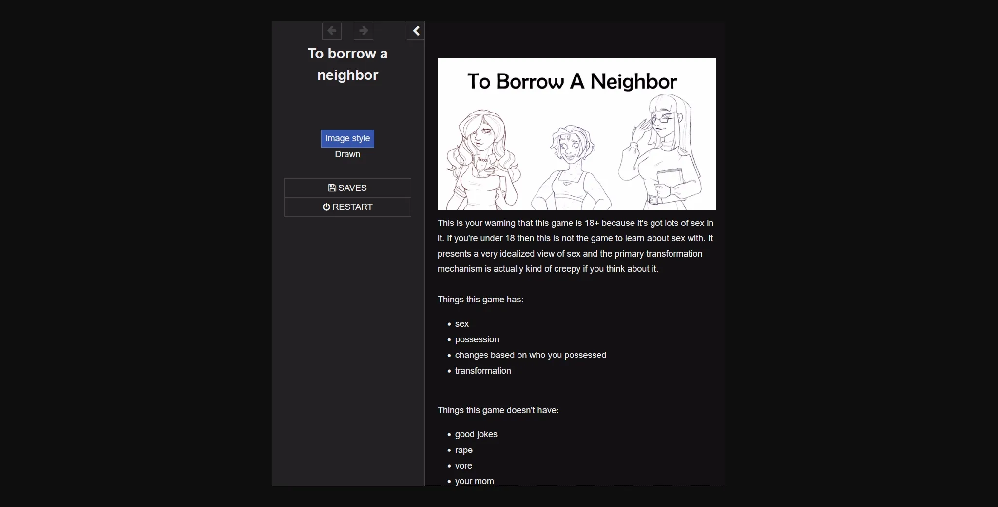 HTML Completed To Borrow a Neighbor [v1.01] [aaaac] | Free Adult Games
