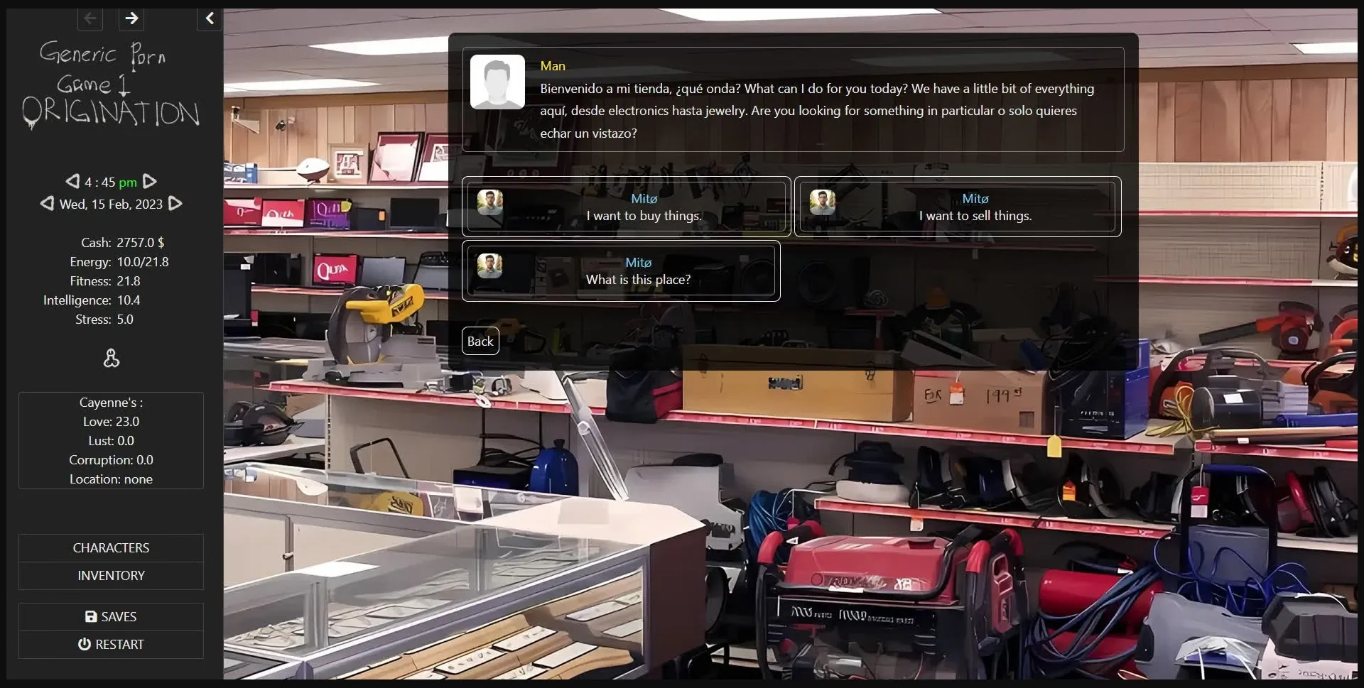 HTML Generic Porn Game 1 - Origination [v0.08] [CreativelyChallengedDeveloper] | Free Adult Games