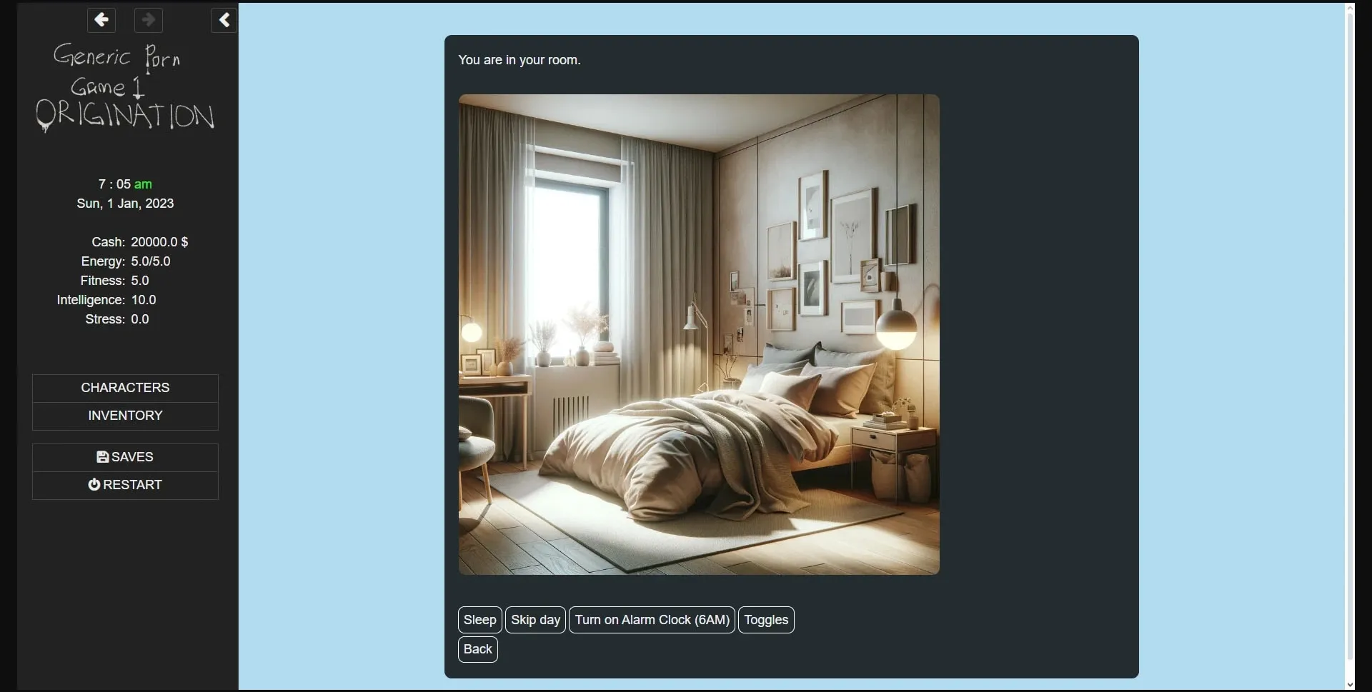 HTML Generic Porn Game 1 - Origination [v0.08] [CreativelyChallengedDeveloper] | Free Adult Games
