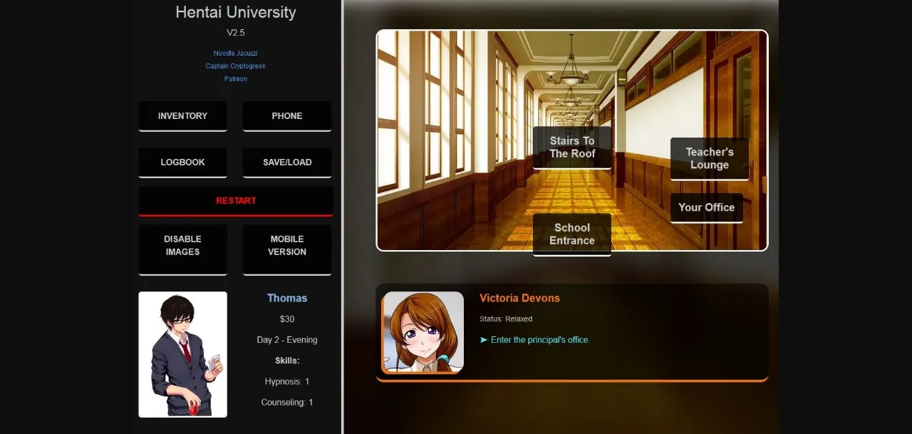 HTML Hentai University [v33] [NoodleJacuzzi] | Free Adult Games