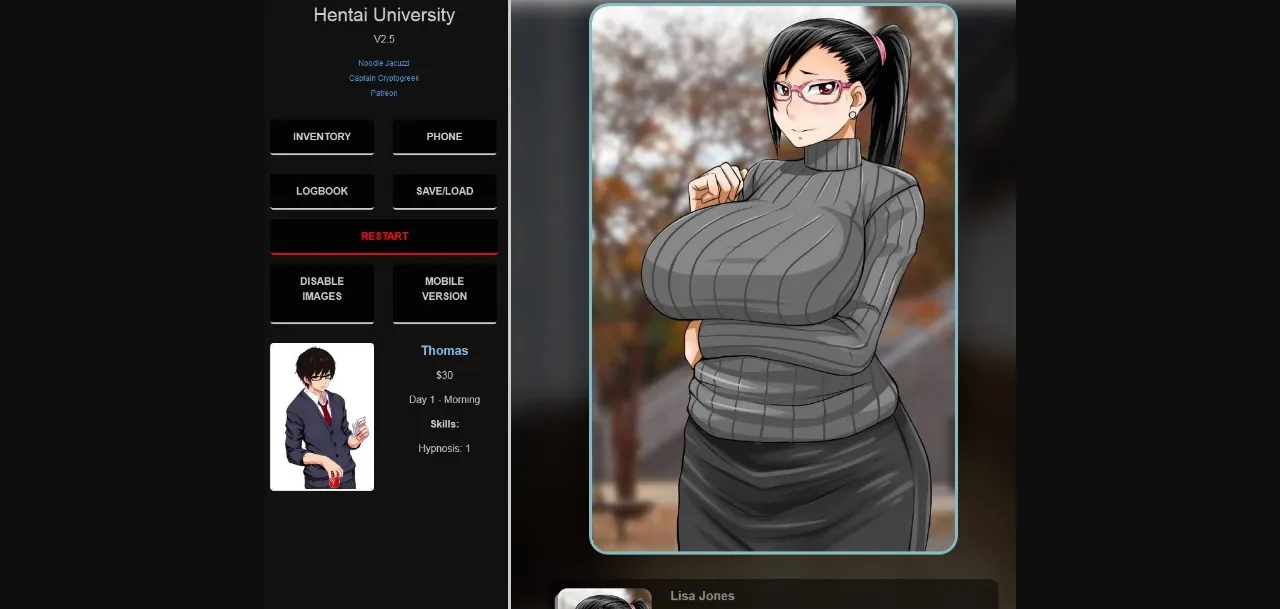 HTML Hentai University [v33] [NoodleJacuzzi] | Free Adult Games