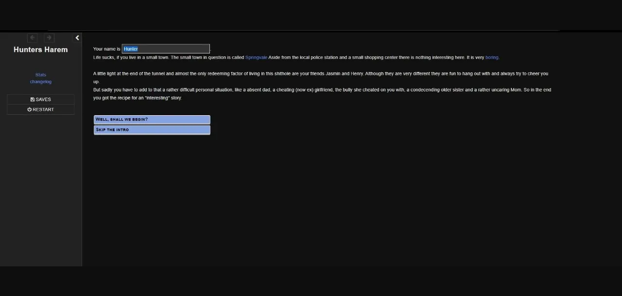 HTML Hunter's Harem [v0.4.5.6a] [Huntermc] | Free Adult Games