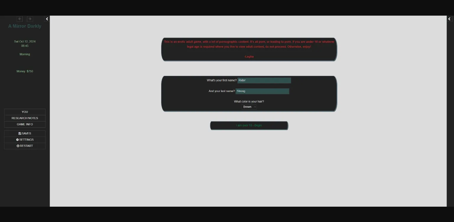 HTML Loa  A Mirror Darkly [v0.1.7] [Legba] | Free Adult Games