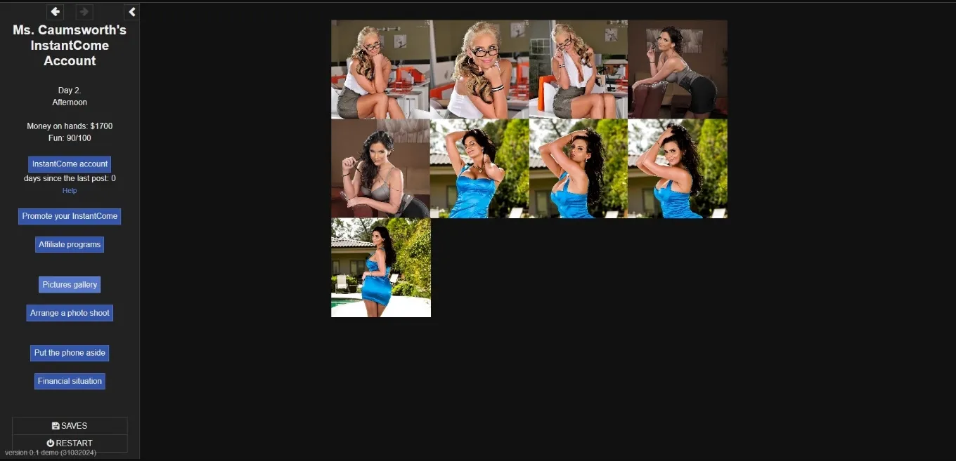 HTML Ms. Caumsworth's InstantCome Account [v0.1 Demo] [Max Craving] | Free Adult Games