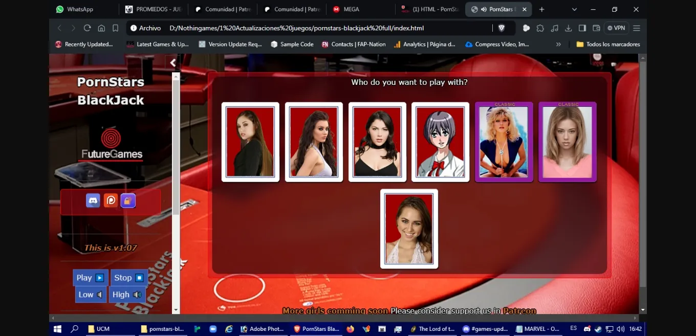 HTML PornStars Blackjack [v1.12] [Dextersmith] | Free Adult Games