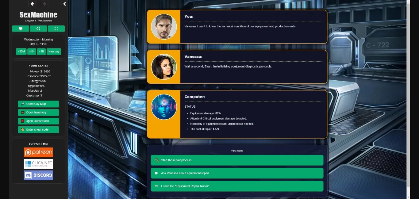 HTML SexMachine [Ch.2 v0.1.1] [SupremeAI] | Free Adult Games
