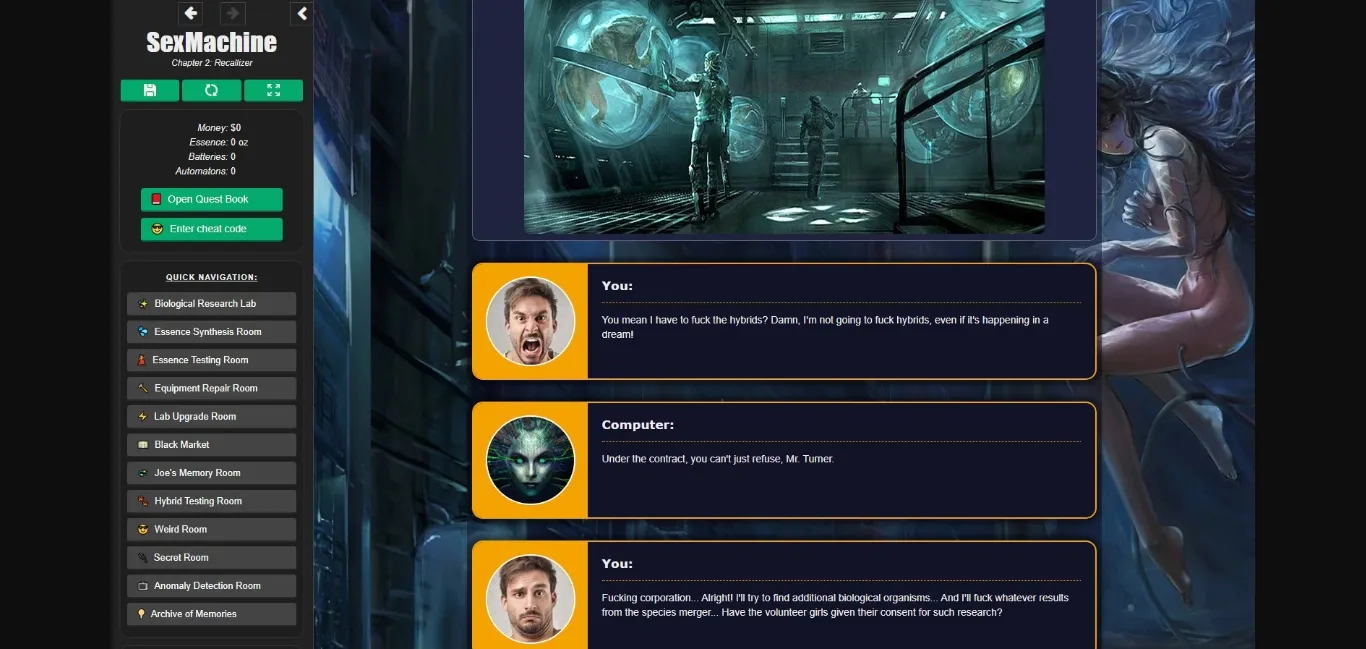 HTML SexMachine [Ch.2 v0.1.1] [SupremeAI] | Free Adult Games