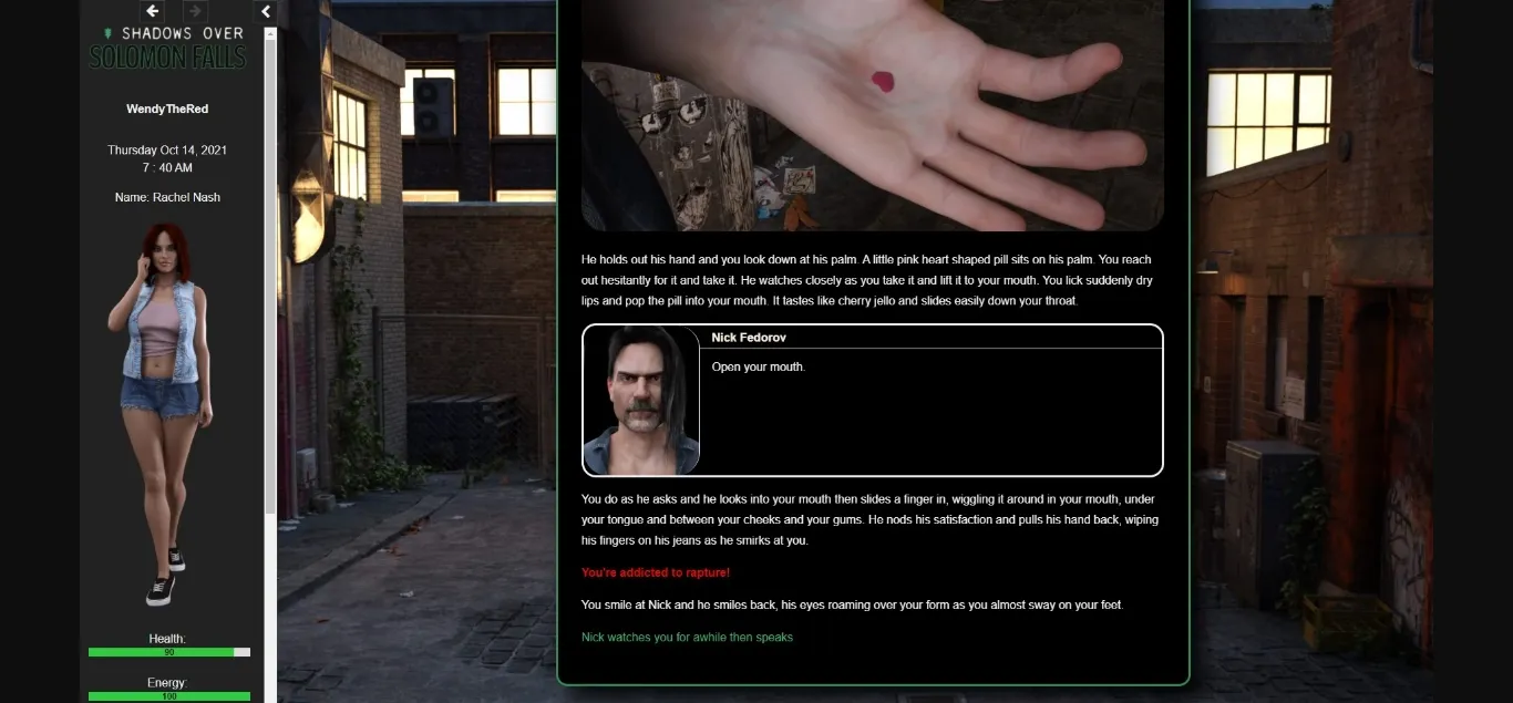 HTML Shadows Over Solomon Falls [v0.4] [Wendythered] | Free Adult Games