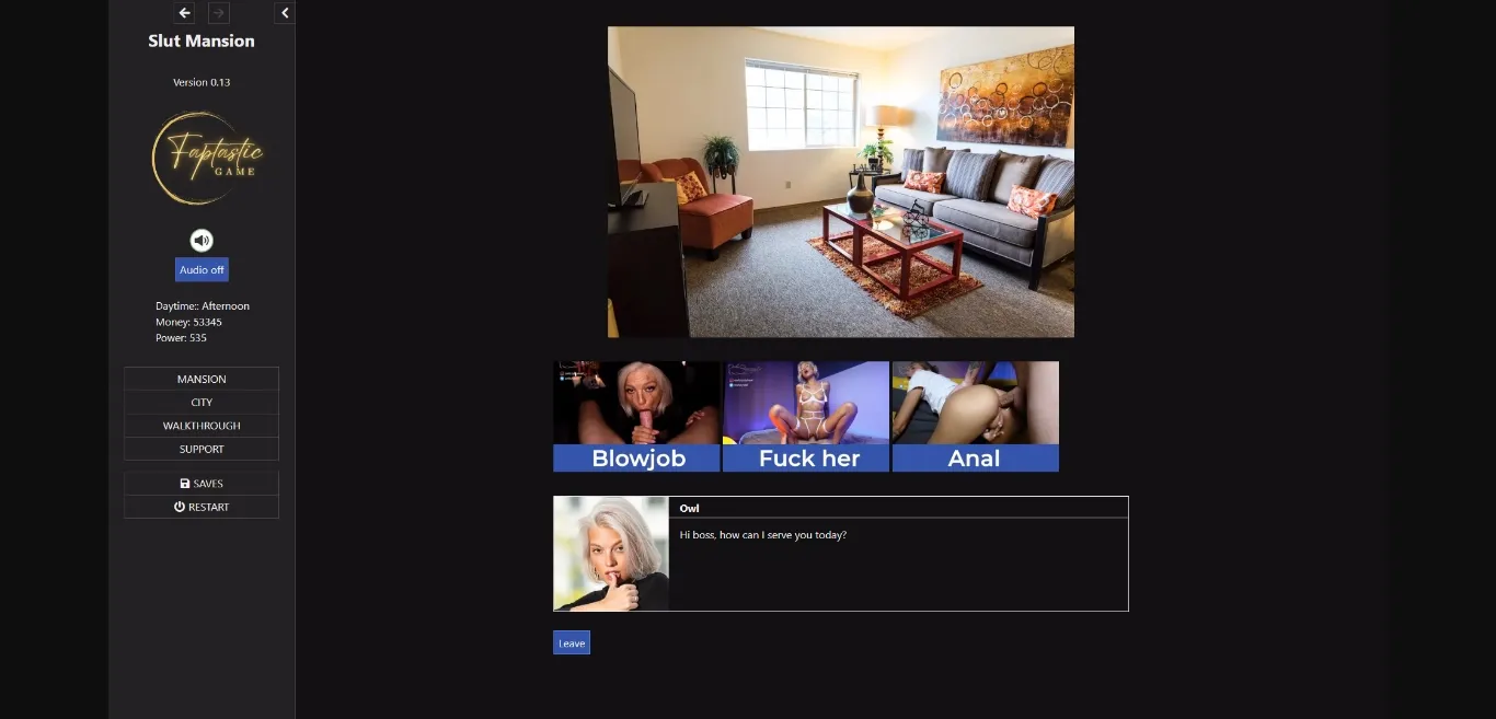 HTML Slut Mansion [v0.14] [Faptastic Game] | Free Adult Games