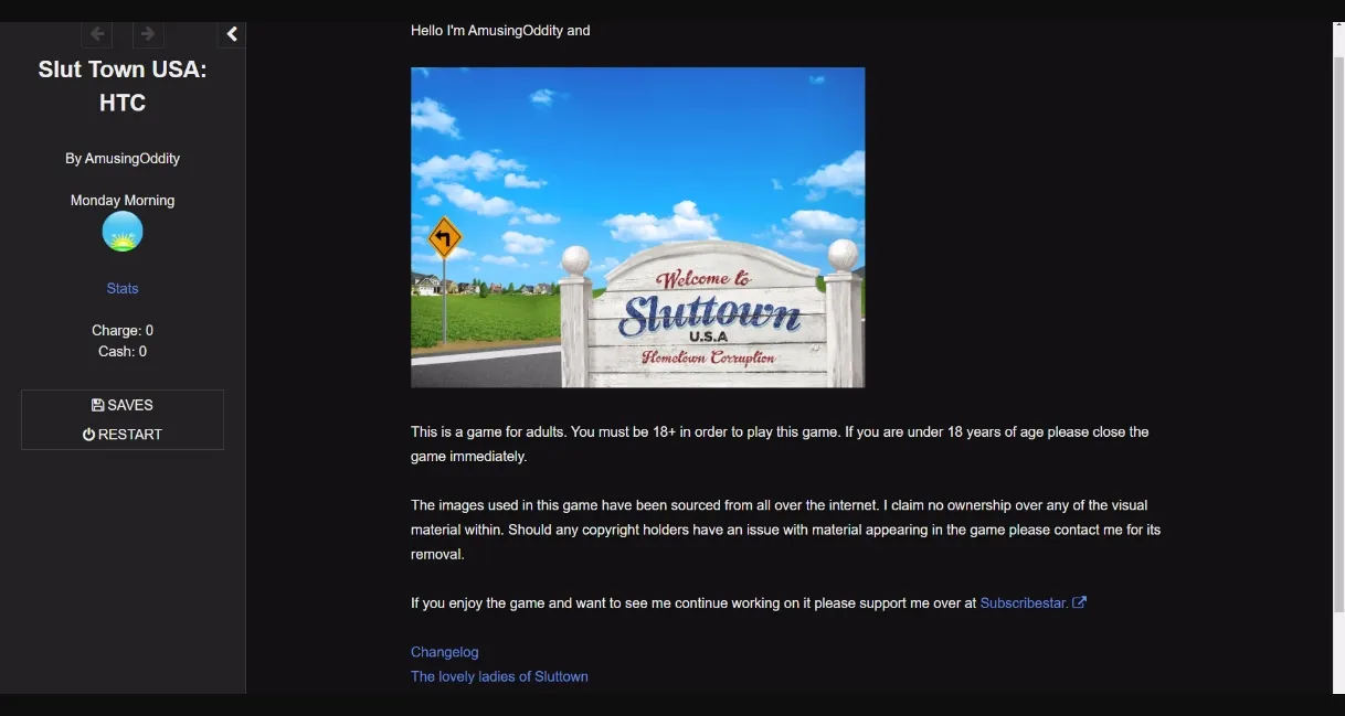 HTML Sluttown USA  Hometown Corruption [v0.46] [AmusingOddity] | Free Adult Games