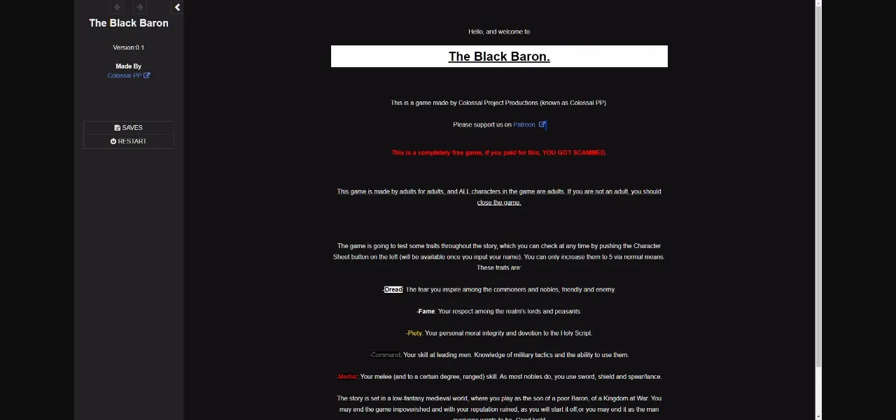HTML The Black Baron [v0.4A.1] [ColossalProjectProductions] | Free Adult Games