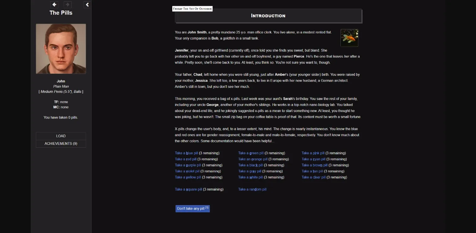 HTML The Pills [v0.5.5] [MChapeau] | Free Adult Games