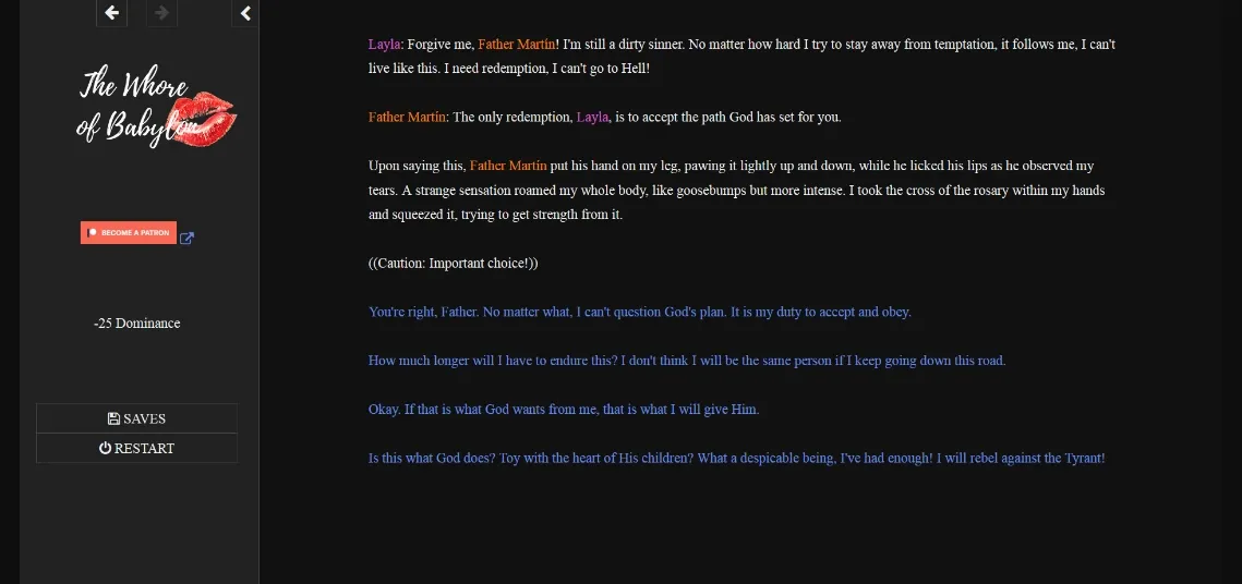 HTML The Whore of Babylon [v2024-12-19 Hotfix] [Kitty and the Lord] | Free Adult Games