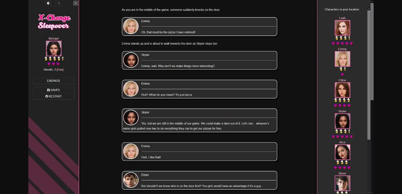 HTML X-Change Sleepover [v0.3.3a] [Draga] | Free Adult Games