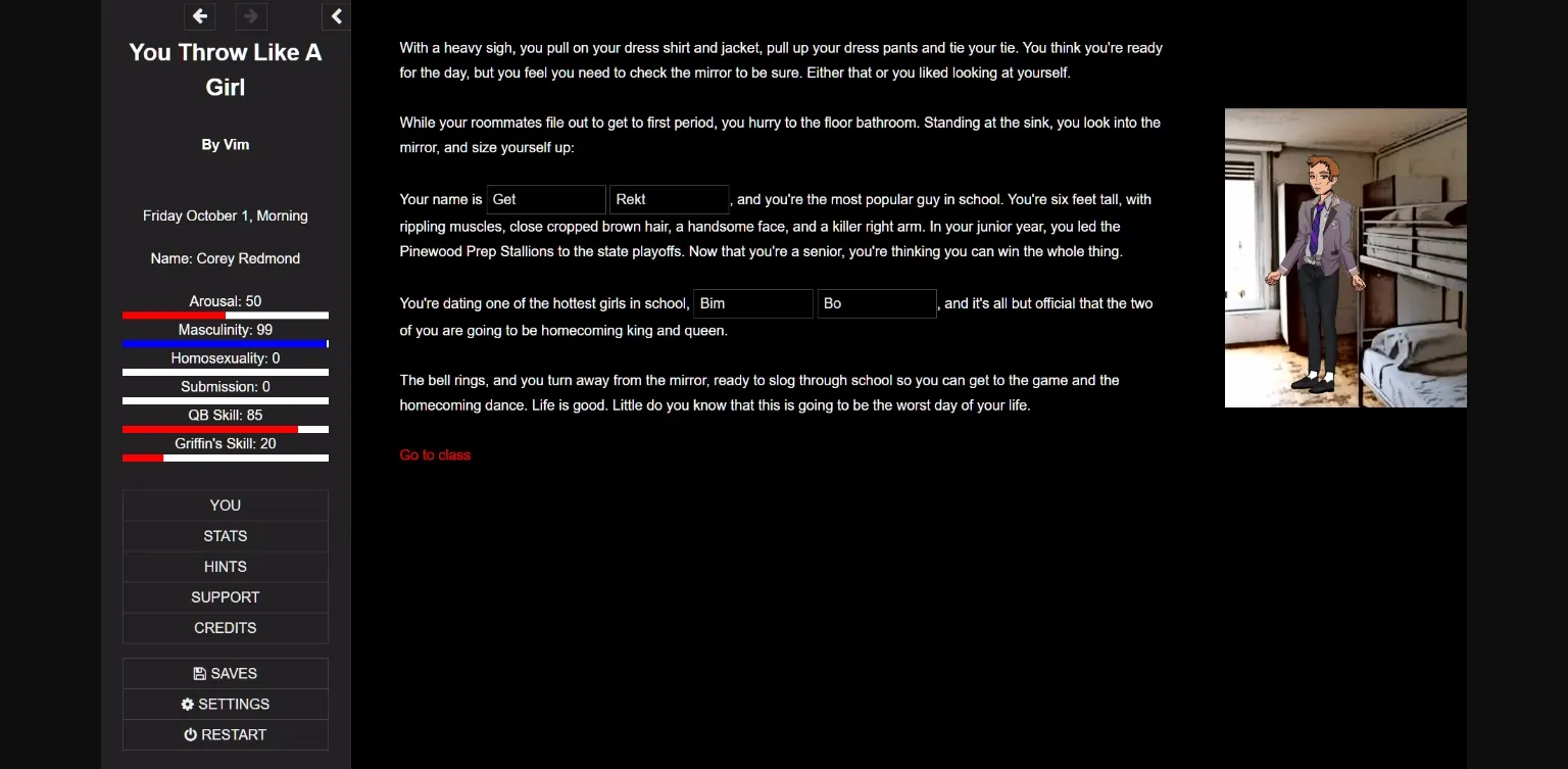 HTML You Throw like a Girl [v1.5.1] [Vim] | Free Adult Games