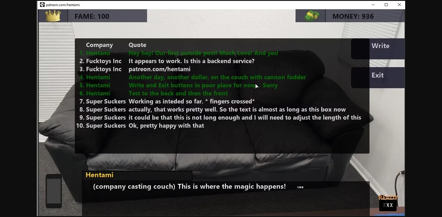 Others Abandoned The Casting Couch [v1.11a] [Hentami] | Free Adult Games