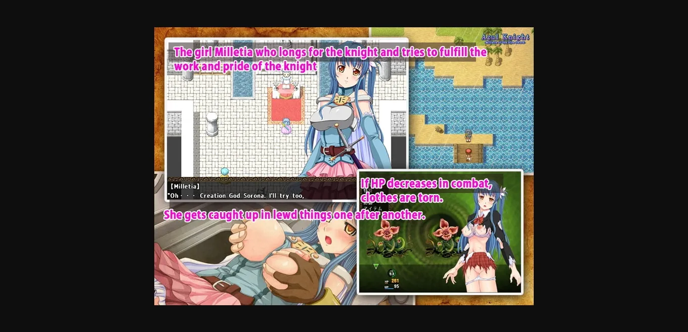 RPGM Completed Azul Knight - Milletia of the Blue Sword [v1.0] [Almonds & Big Milk] | Free Adult Games